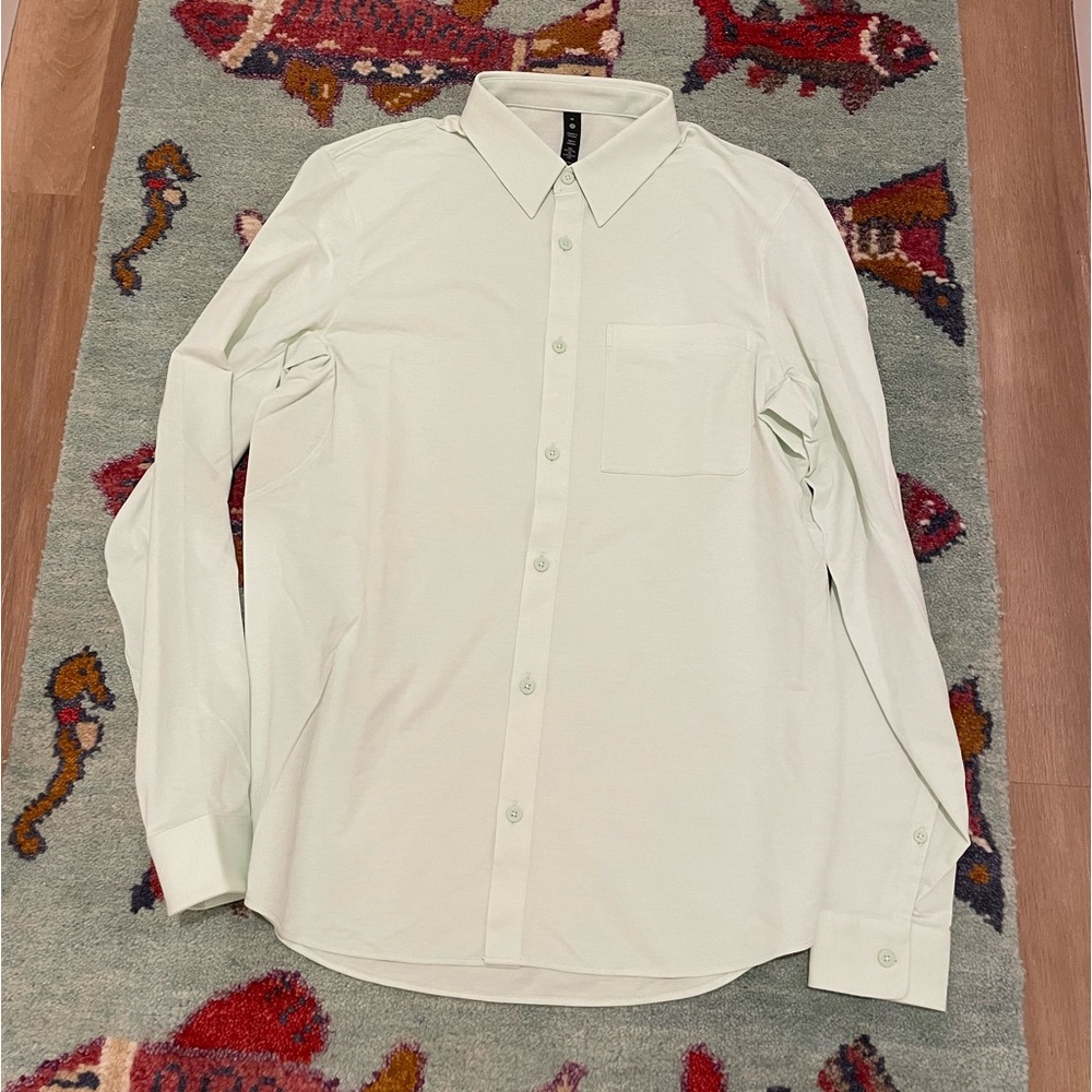 lululemon athletica Light Green Casual Button Down Shirt